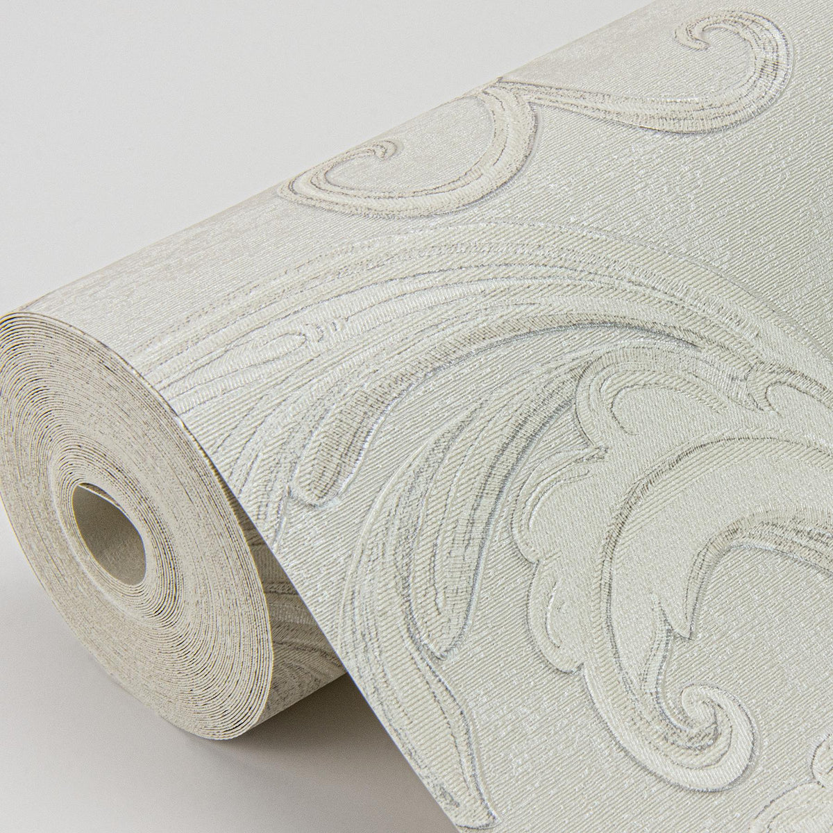 York Noemi Silver Acanthus Wallpaper
