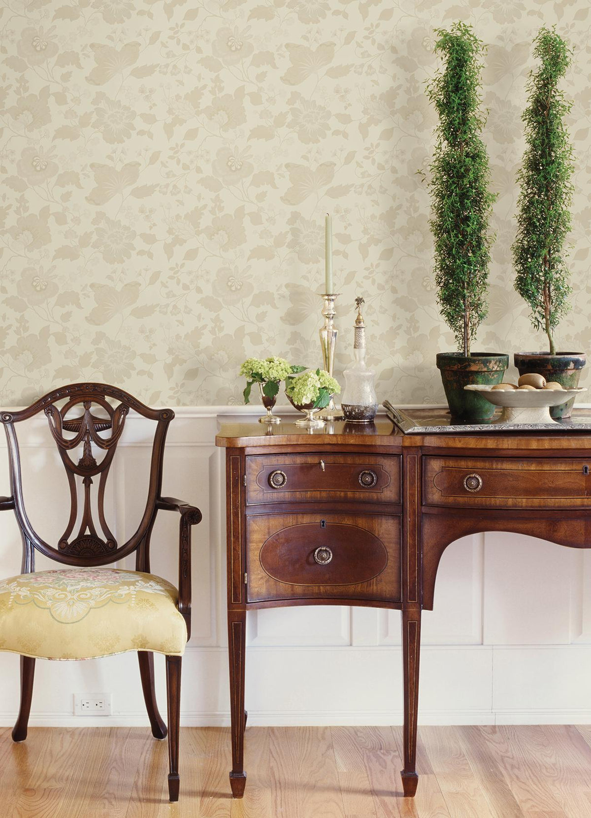 York Vittoria Cream Floral Wallpaper