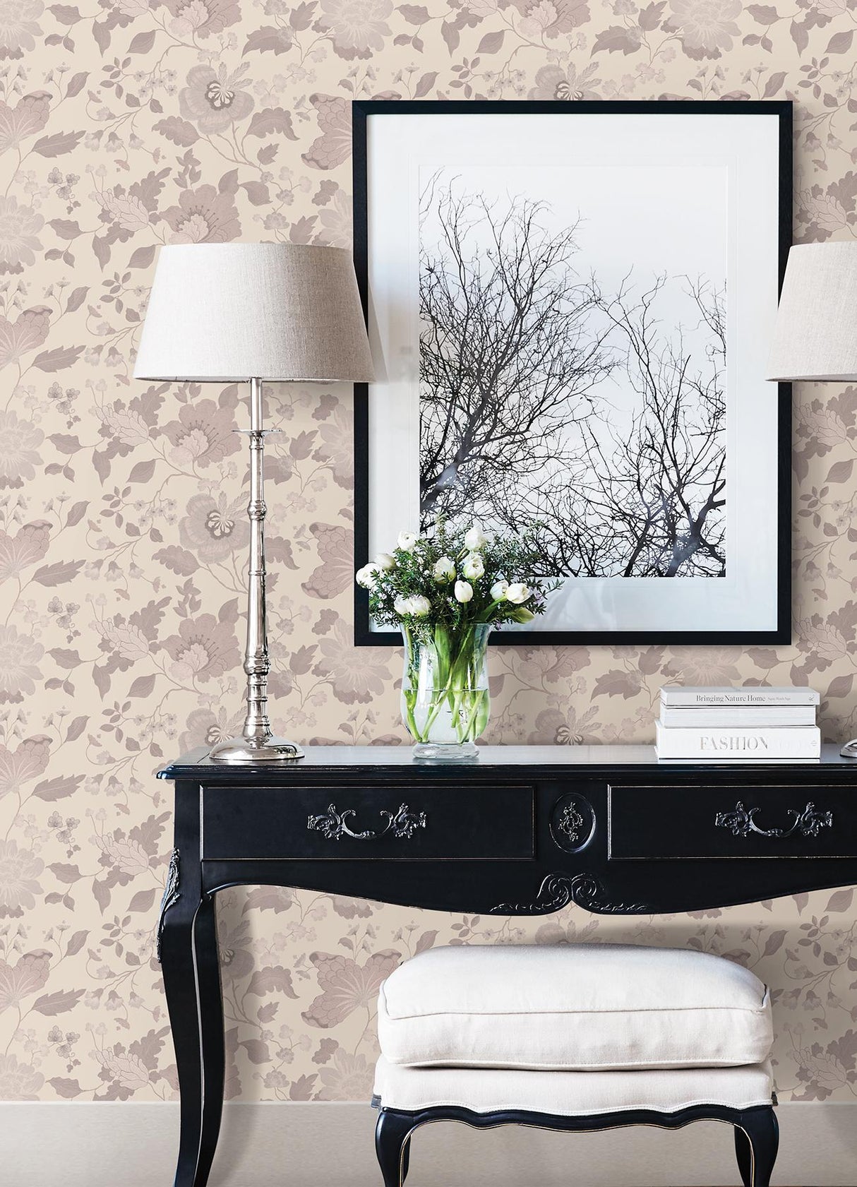 York Vittoria Rose Floral Wallpaper