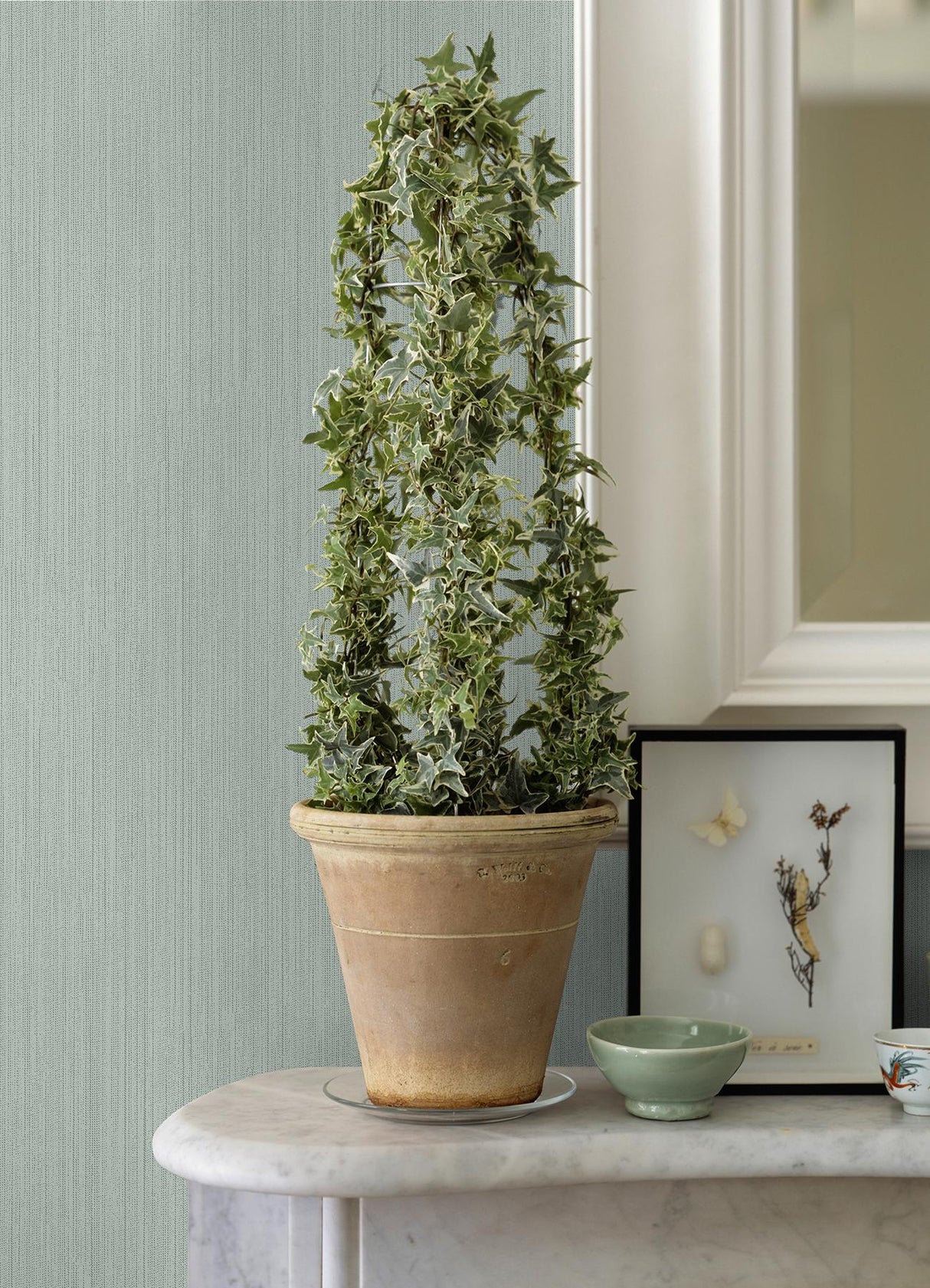 York Pietra Light Blue Silk Wallpaper