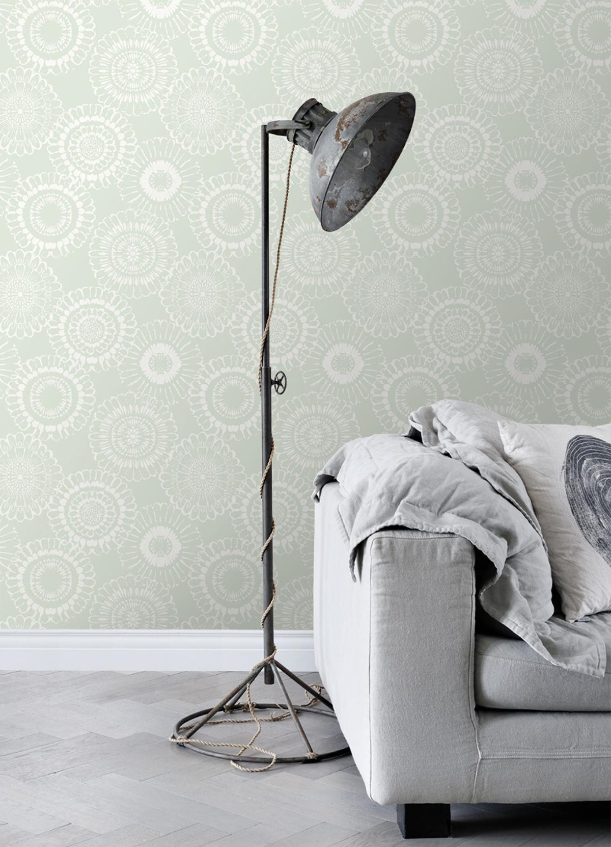 York Sonnet Sage Floral Wallpaper