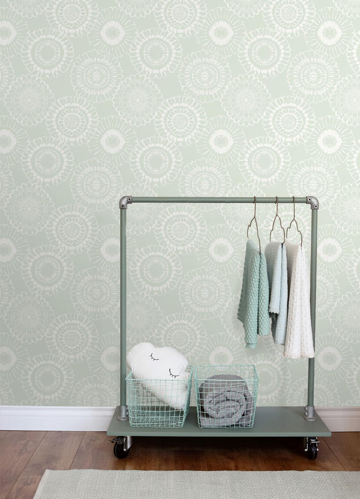 York Sonnet Sage Floral Wallpaper
