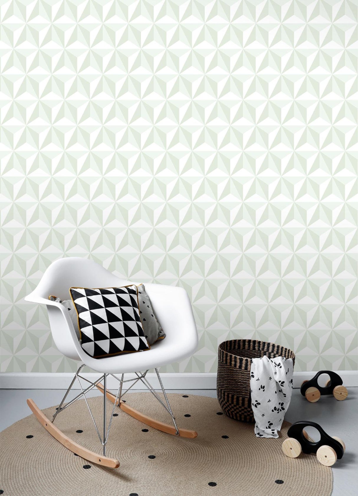 York Adella Sage Geometric Wallpaper
