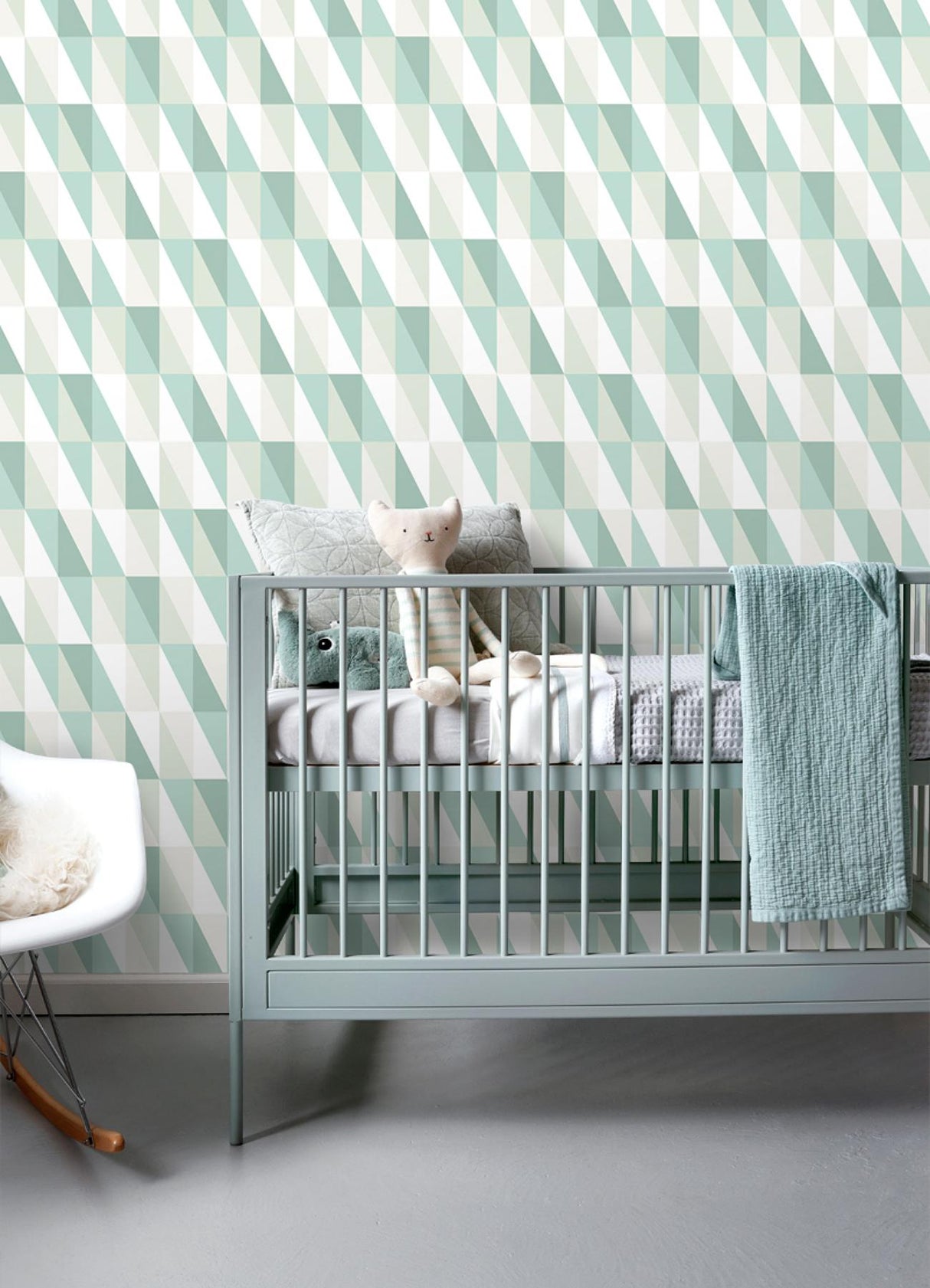 York Inez Teal Geometric Wallpaper