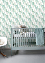 York Inez Teal Geometric Wallpaper