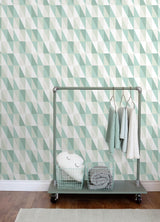 York Inez Teal Geometric Wallpaper