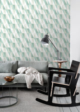 York Inez Teal Geometric Wallpaper