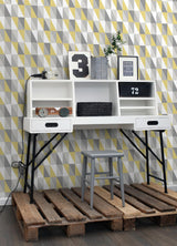 York Inez Mustard Geometric Wallpaper