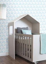 York Adella Sky Blue Geometric Wallpaper
