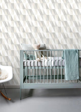 York Inez Neutral Geometric Wallpaper