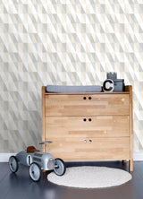 York Inez Neutral Geometric Wallpaper