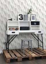 York Inez Neutral Geometric Wallpaper