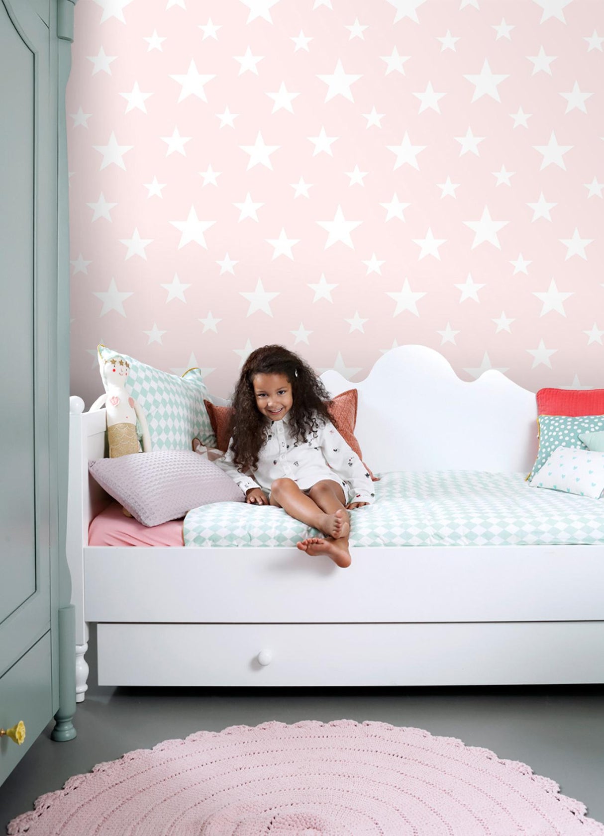 York Amira Pink Stars Wallpaper