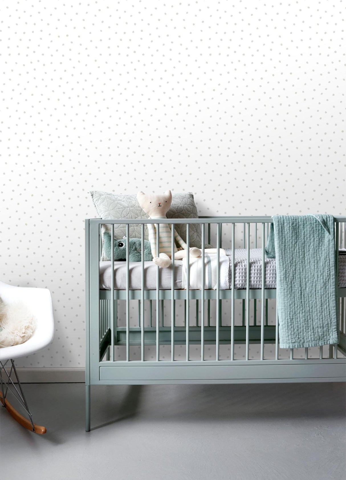 York Pixie Grey Dots Wallpaper