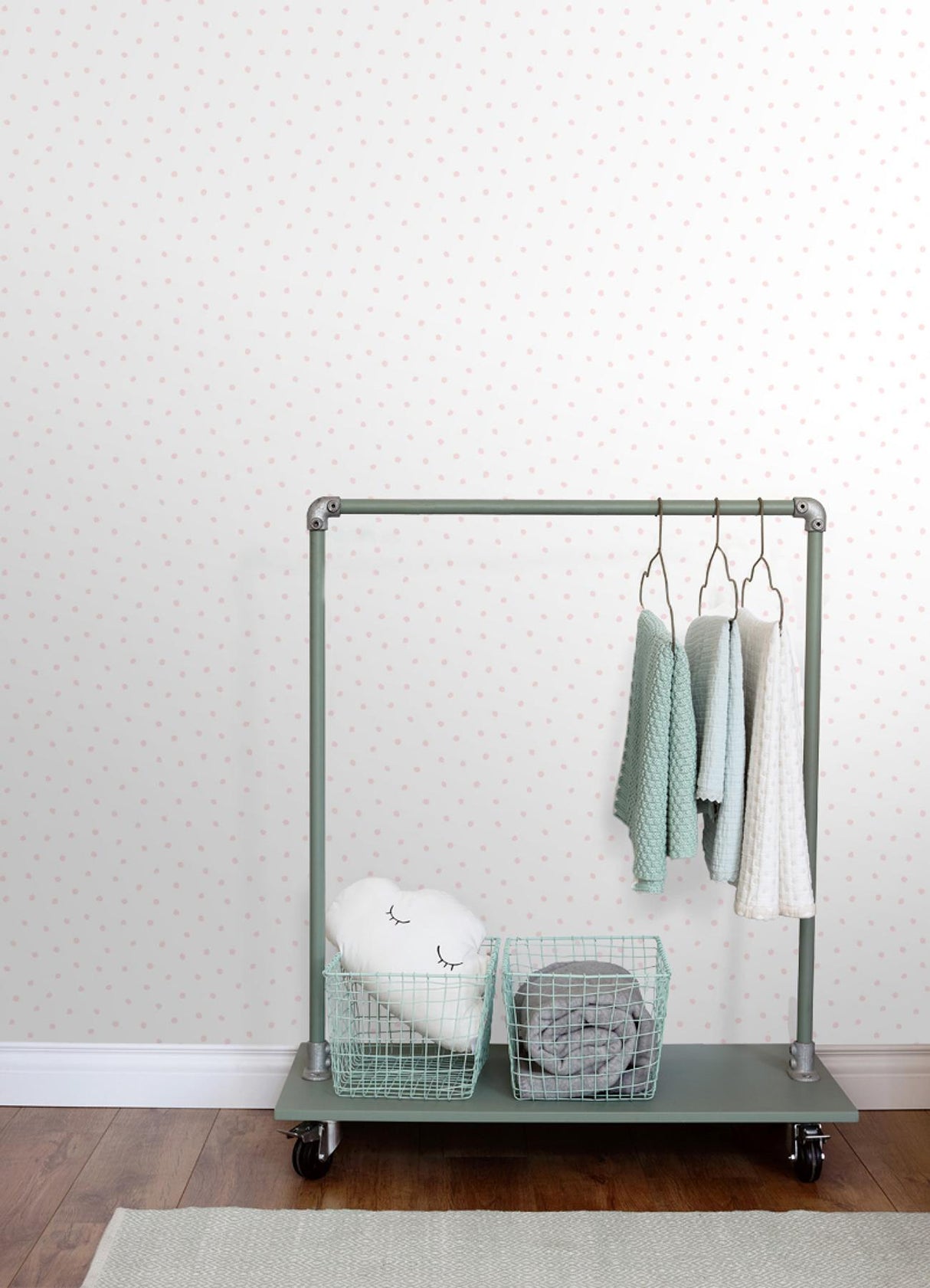 York Pixie Pink Dots Wallpaper