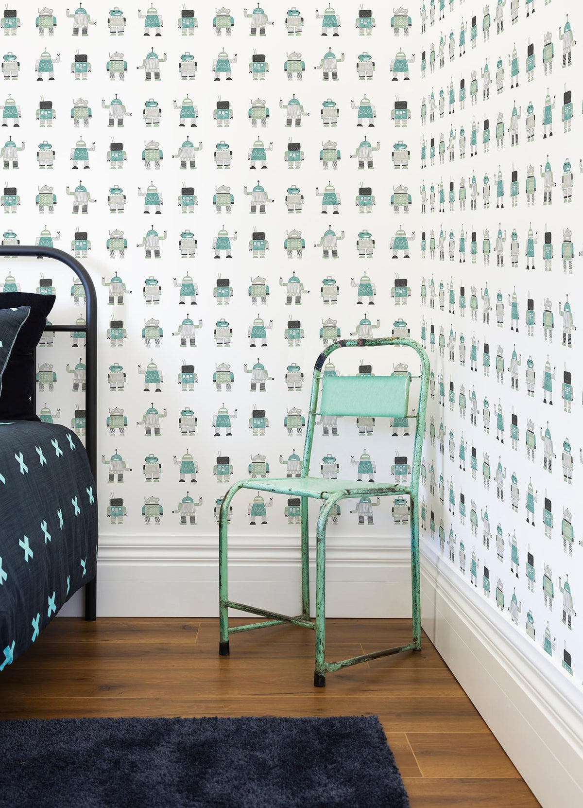 York Callum Teal Robots Wallpaper