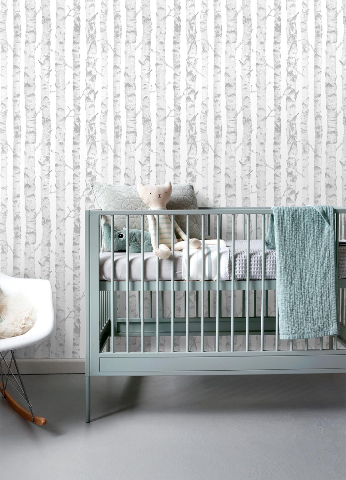 York Birdie Grey Birch Wallpaper