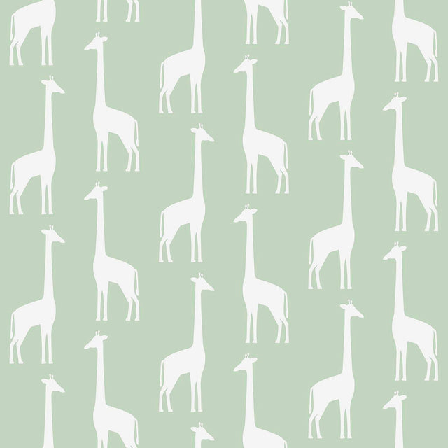 York Vivi Sage Giraffe Wallpaper
