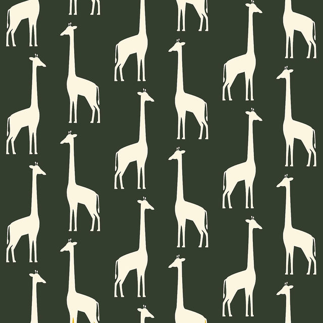 York Vivi Green Giraffe Wallpaper