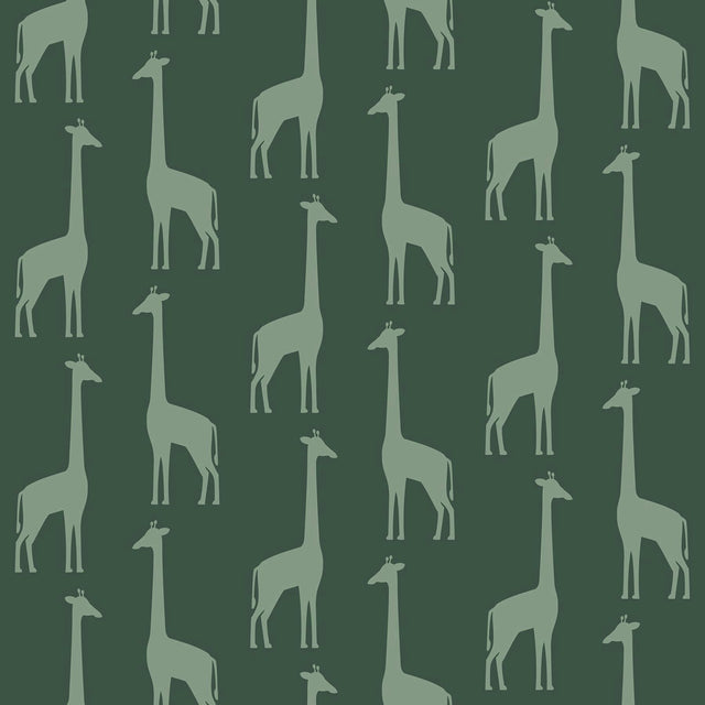 York Vivi Teal Giraffe Wallpaper