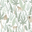 York Kiki Light Green Monkeys Wallpaper