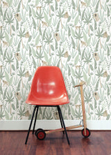 York Kiki Light Green Monkeys Wallpaper