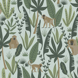 York Kiki Green Monkeys Wallpaper