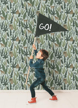 York Kiki Green Monkeys Wallpaper
