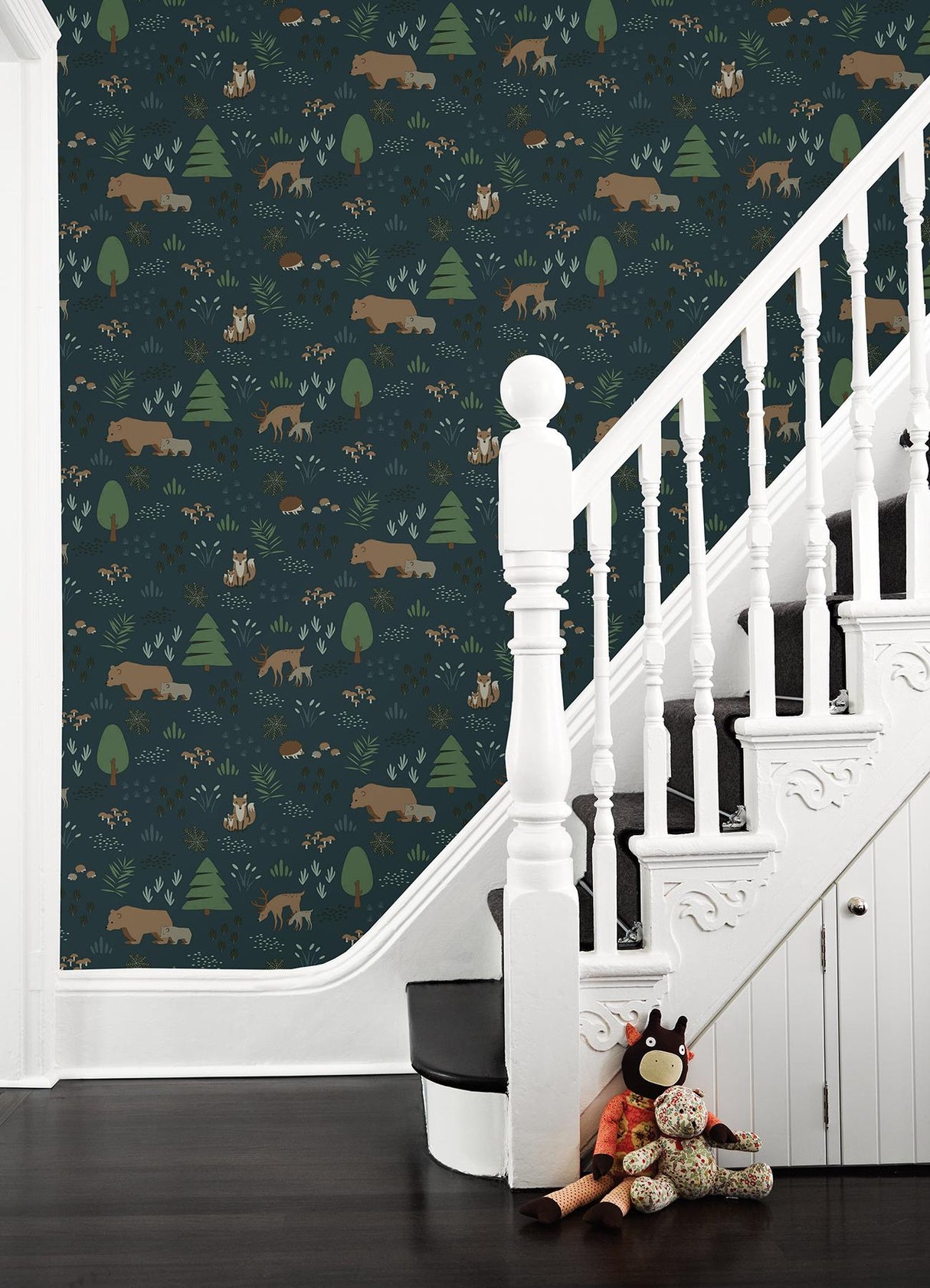 York Finola Dark Blue Bears Wallpaper