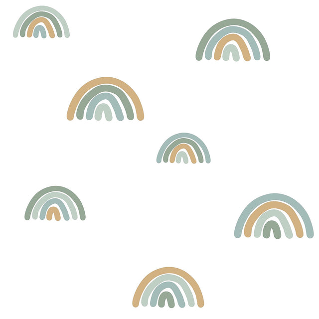 York Joss Teal Rainbow Wallpaper
