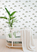 York Joss Teal Rainbow Wallpaper