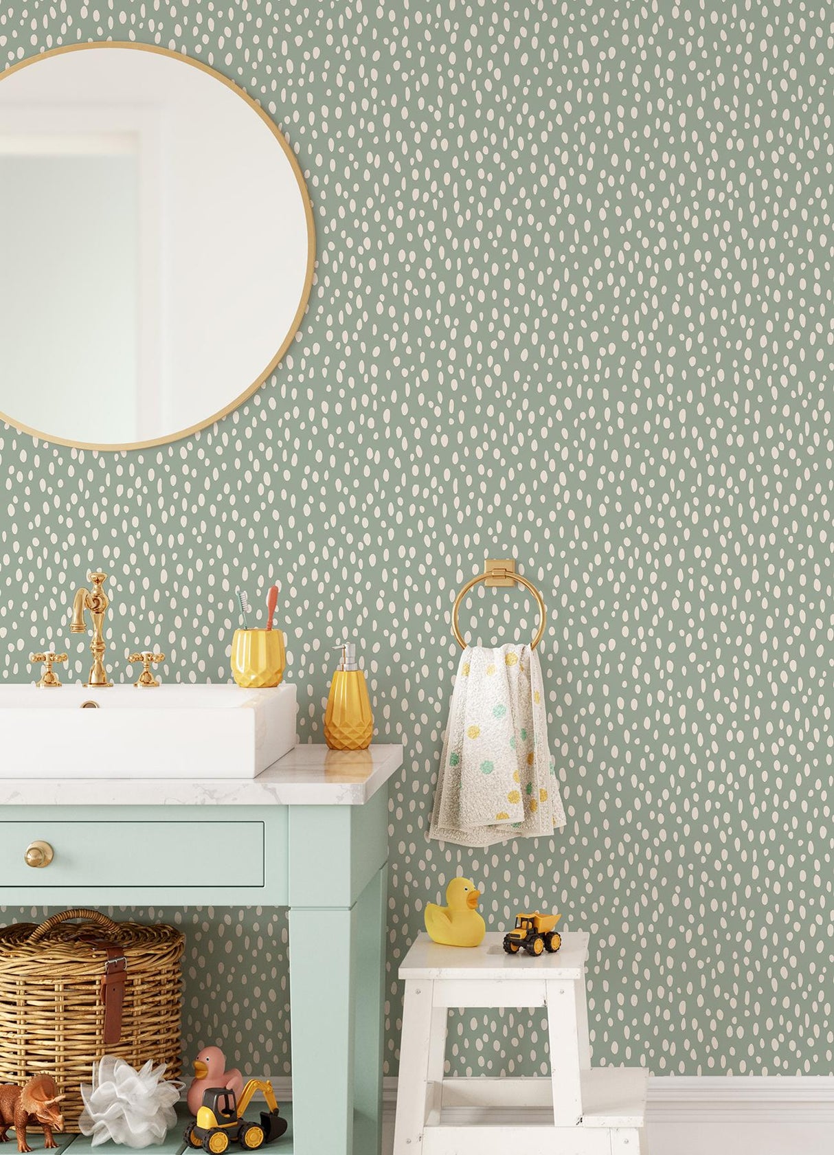 York Willa Moss Dots Wallpaper