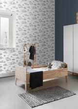 York Isolde Charcoal Dinosaurs Wallpaper