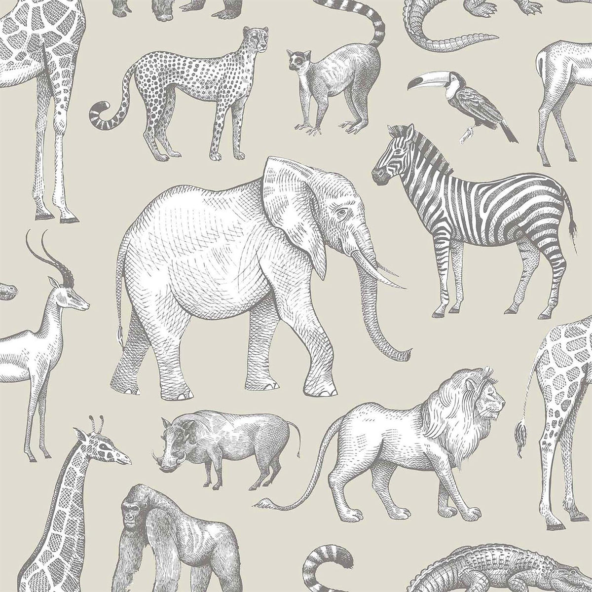 York Kenji Taupe Safari Wallpaper