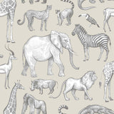 York Kenji Taupe Safari Wallpaper