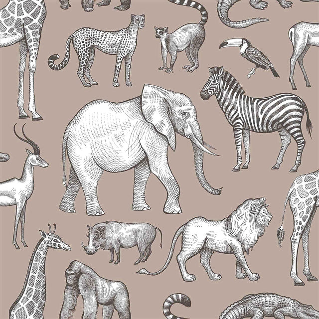 York Kenji Light Brown Safari Wallpaper