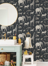York Kenji Navy Safari Wallpaper