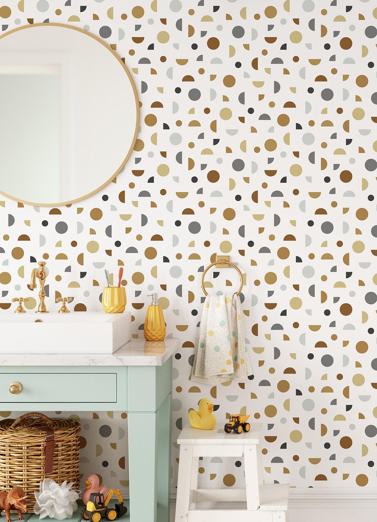 York Marilee Neutral Circles Wallpaper