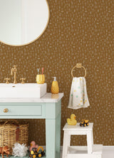 York Tatula Chestnut Floral Wallpaper