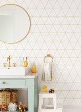 York Leda Metallic Geometric Wallpaper