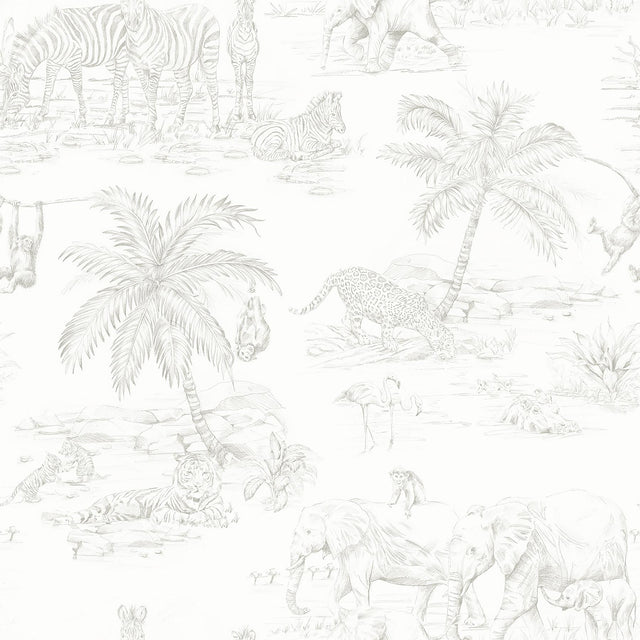 York Boheme Platinum Animals Wallpaper