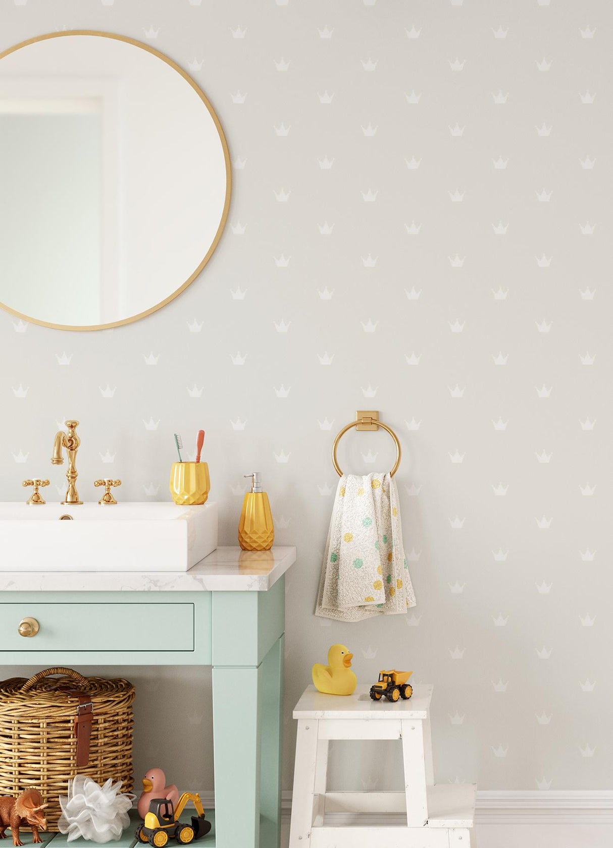 York Bea Silver Crowns Wallpaper