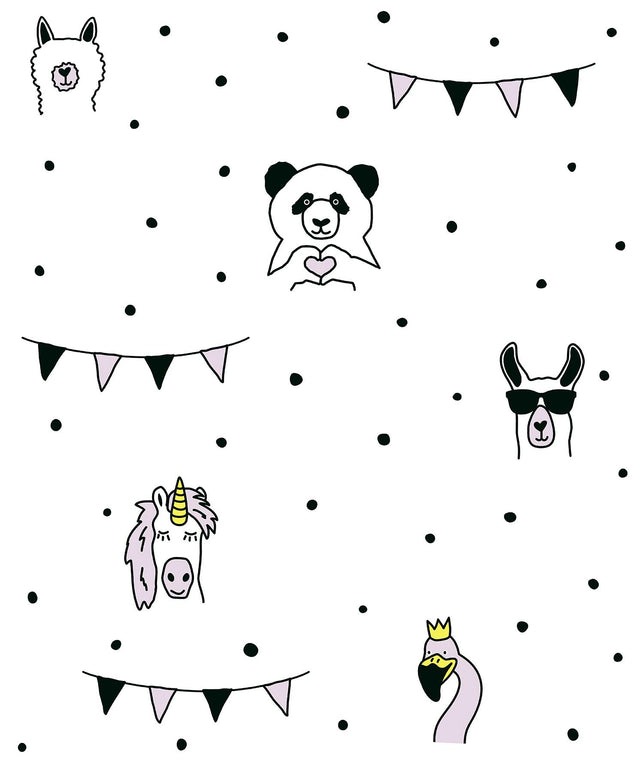 York Orlow Pink Llama Wallpaper