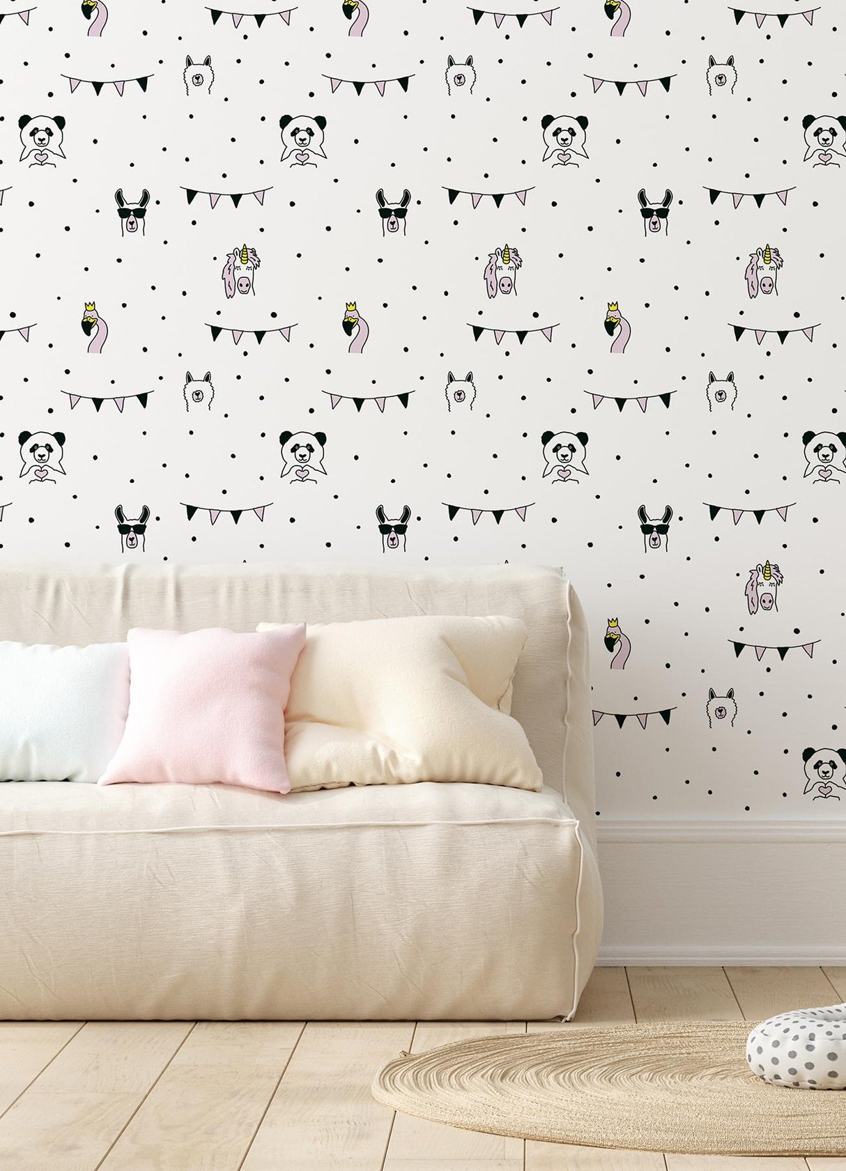 York Orlow Pink Llama Wallpaper