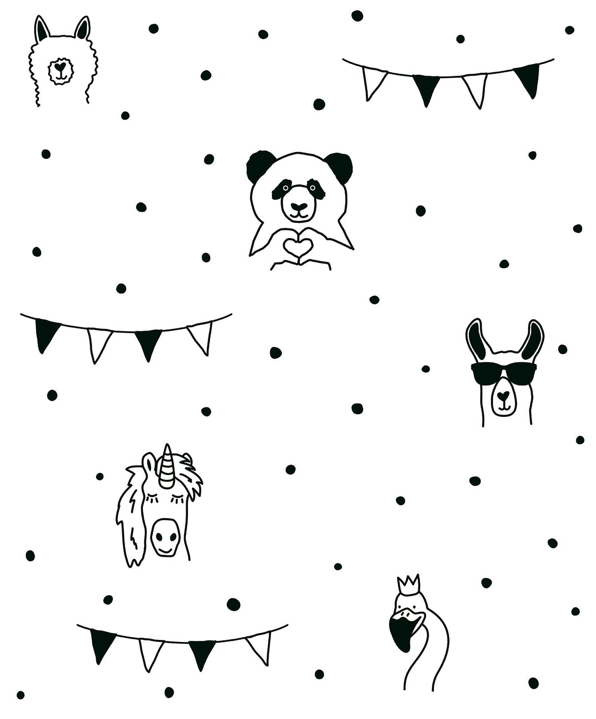 York Orlow Black Llama Wallpaper