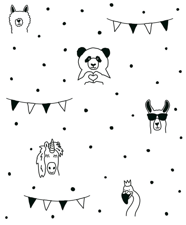 York Orlow Black Llama Wallpaper
