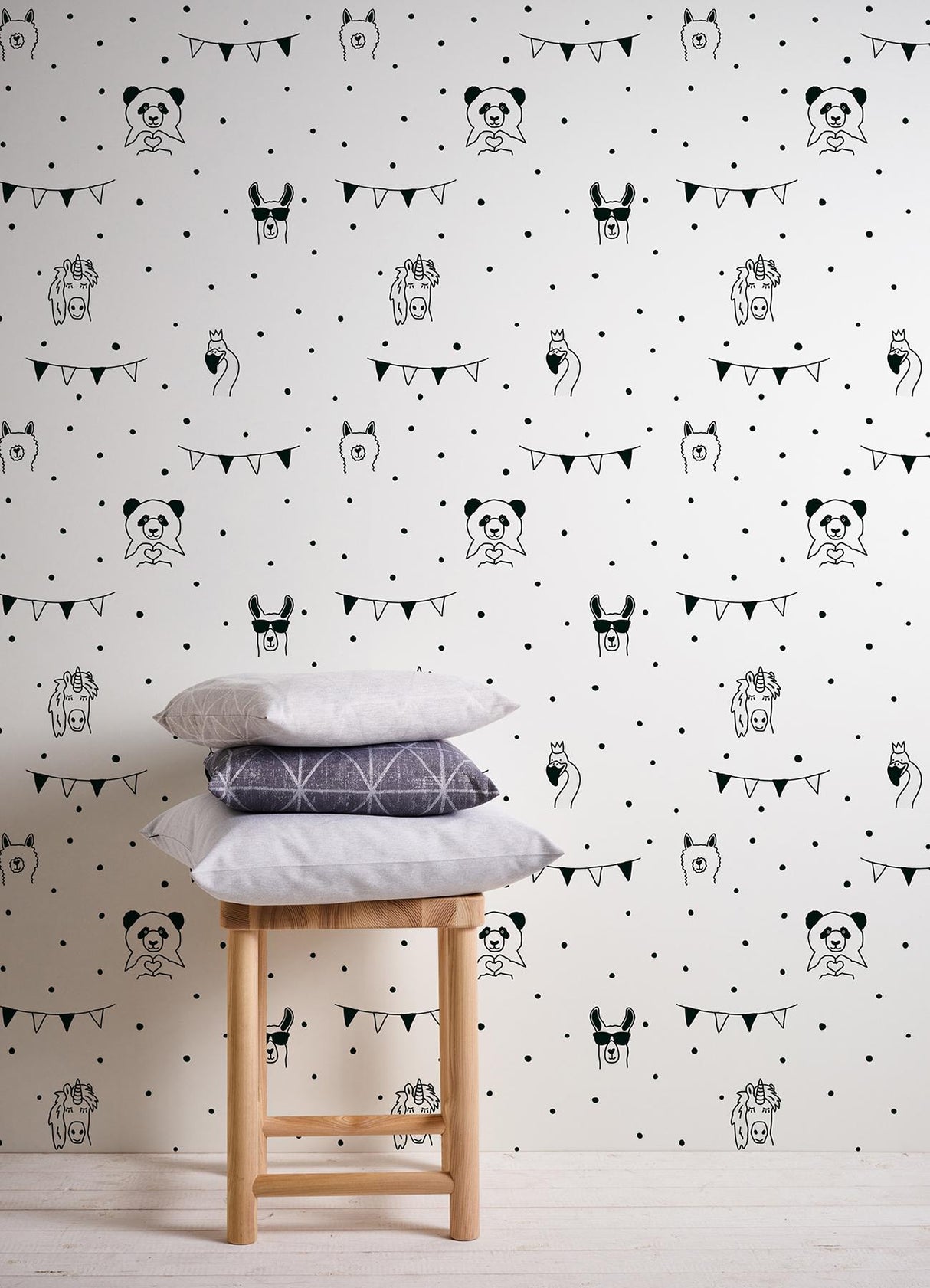 York Orlow Black Llama Wallpaper