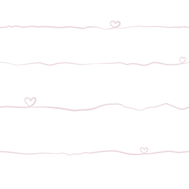 York Love & Hearts Pink Script Wallpaper