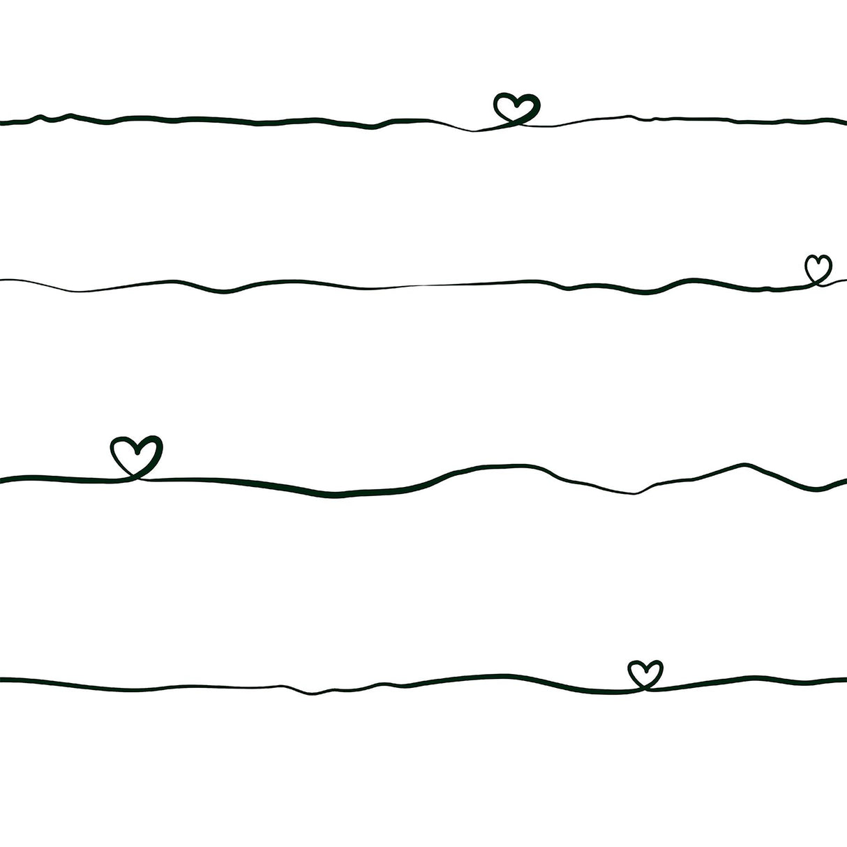 York Love & Hearts Black Script Wallpaper