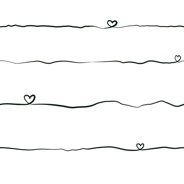 York Love & Hearts Black Script Wallpaper